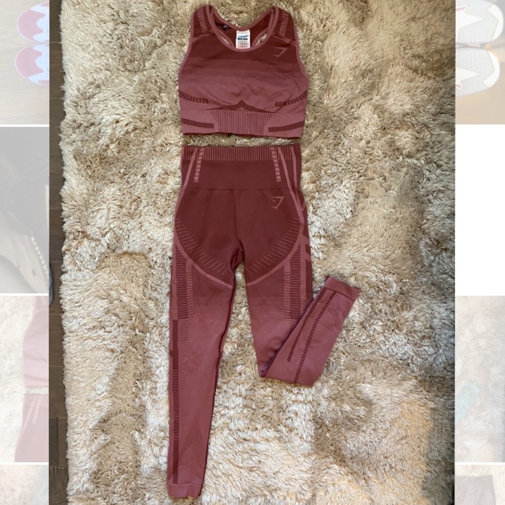 Womens Gymshark Workout Set Mauve Pink